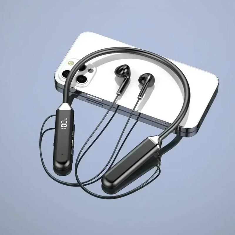 Waterproof Bluetooth Neckband Headphones With Stereo Sound Mic 7
