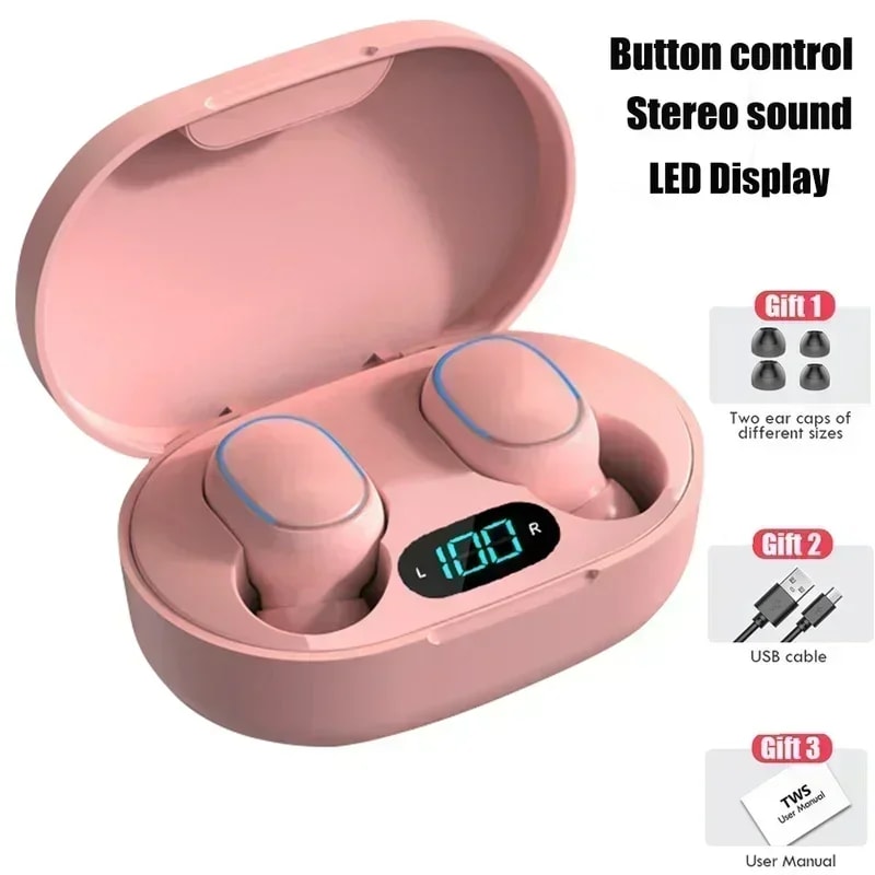 Premium Wireless Bluetooth Earbuds with LED Display & Mic TWS Headphones