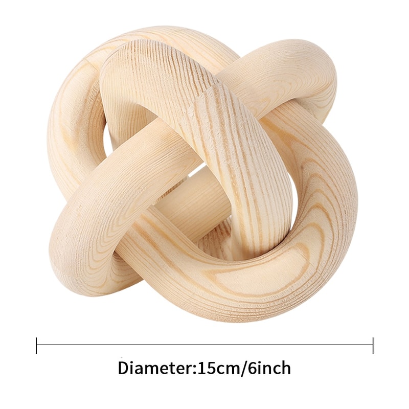 Boho Farmhouse Wood Chain Decor Natural Wood Knot Centerpiece for Living Room & Table