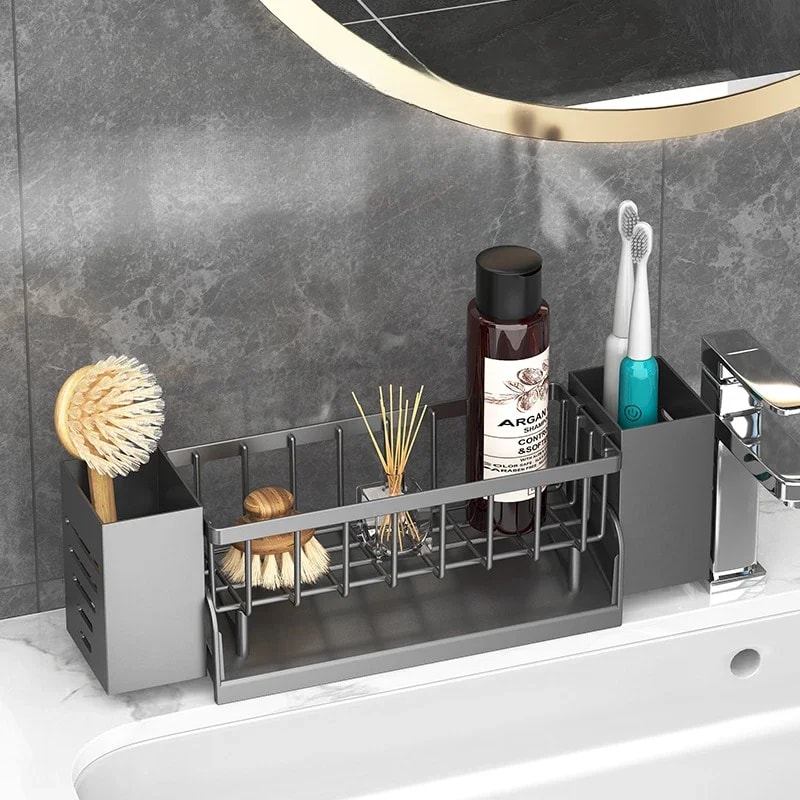 Space Saving Self Draining Sink Organizer Kitchen Sponge Holder Rack 3