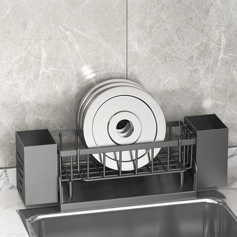 Space Saving Self Draining Sink Organizer Kitchen Sponge Holder Rack 4