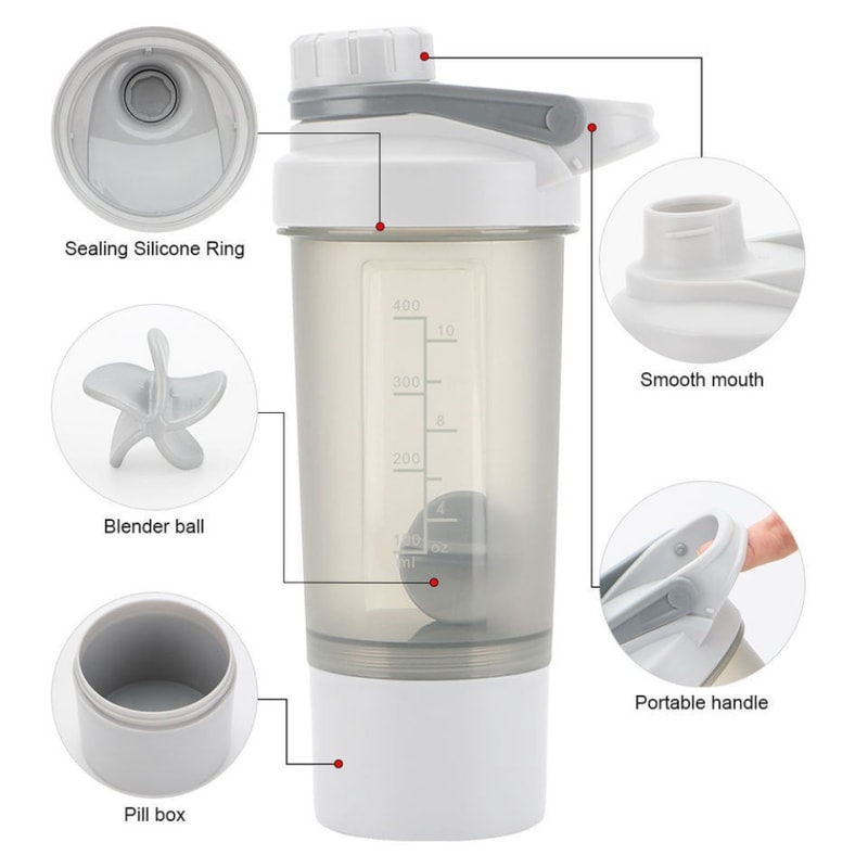 Leak Proof Sports Shaker Bottle For Protein Pre Workout 3