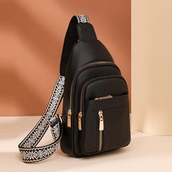 urban minimalist pu leather chest bag compact crossbody shoulder bag