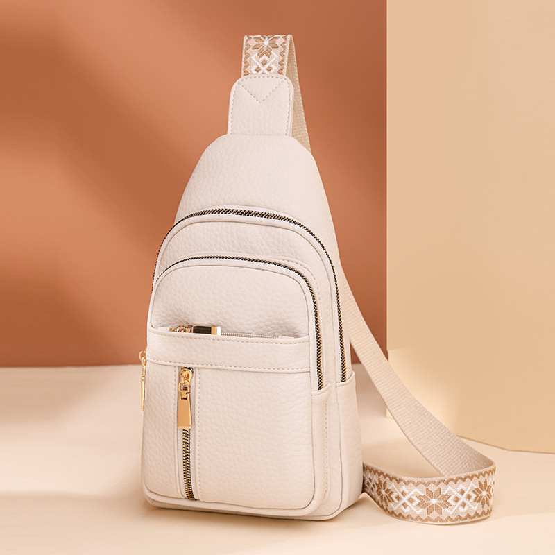 Urban Minimalist PU Leather Chest Bag Compact Crossbody Shoulder Bag 1
