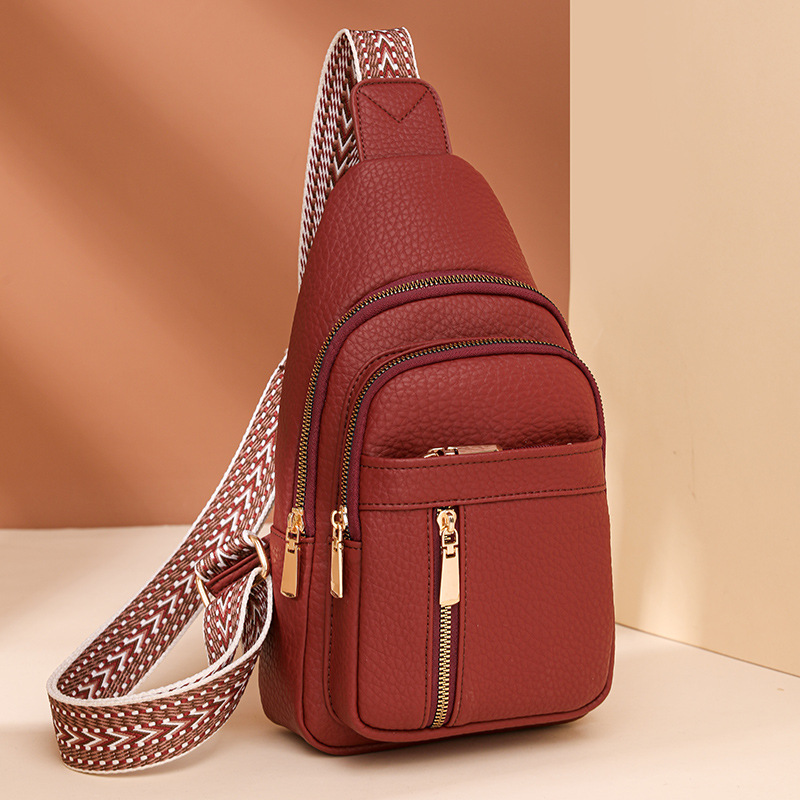 Urban Minimalist PU Leather Chest Bag Compact Crossbody Shoulder Bag 2