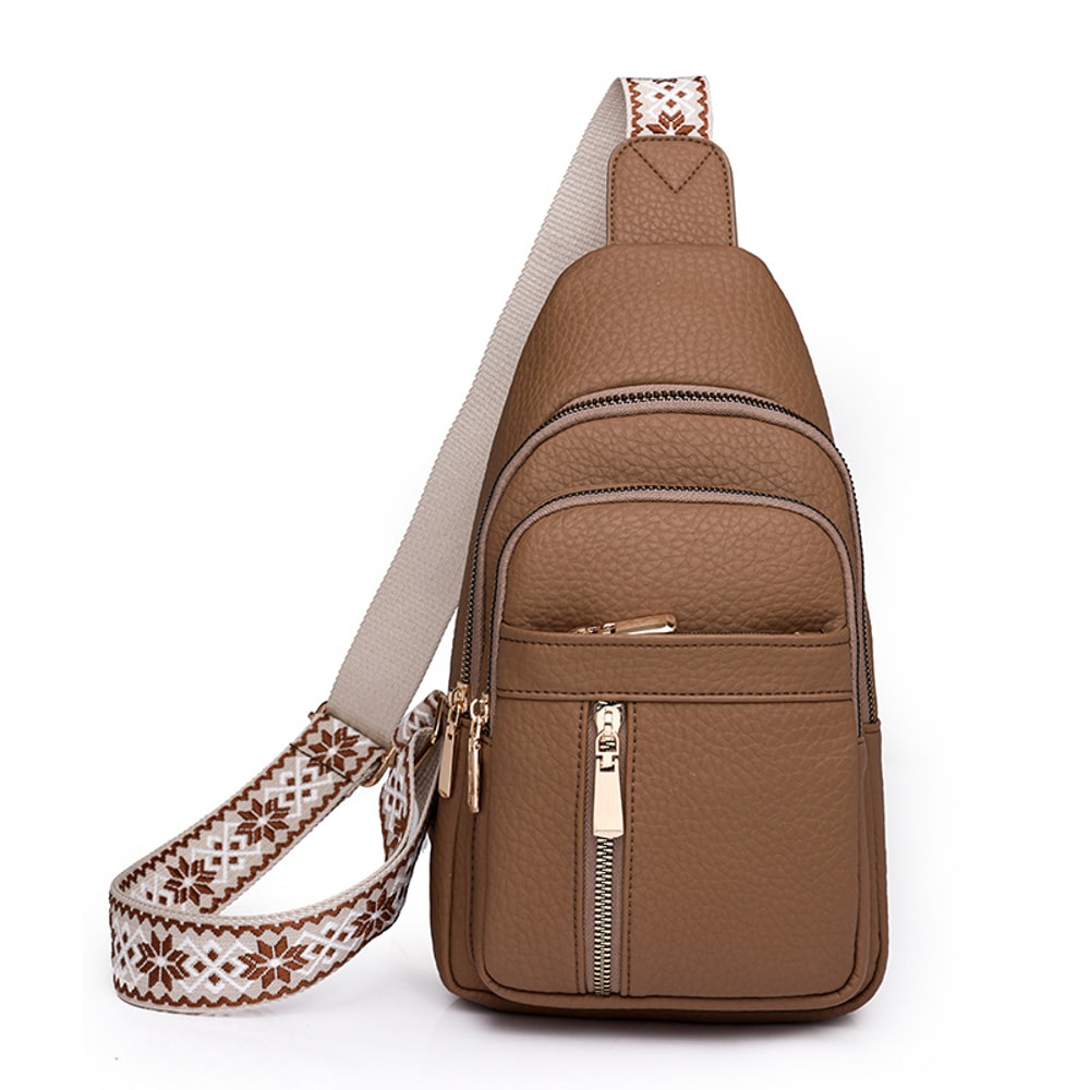 Urban Minimalist PU Leather Chest Bag Compact Crossbody Shoulder Bag 4