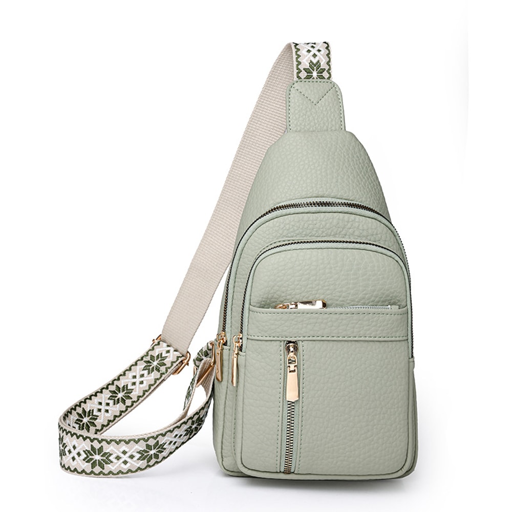 Urban Minimalist PU Leather Chest Bag Compact Crossbody Shoulder Bag 5