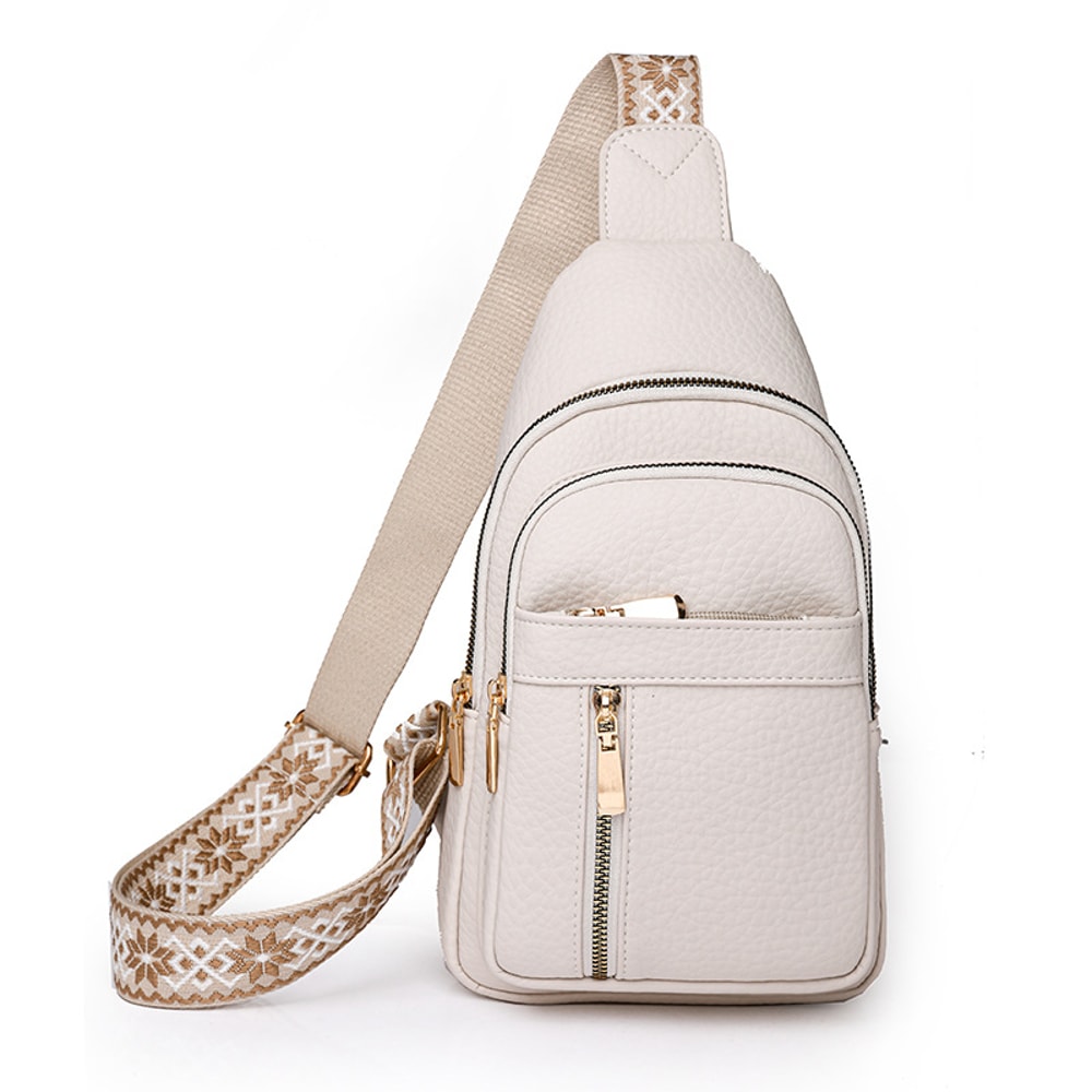 Urban Minimalist PU Leather Chest Bag Compact Crossbody Shoulder Bag 7
