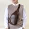 Mens PU Leather Chest Bag Travel Crossbody Casual Sling Bag 2