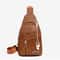 Mens PU Leather Chest Bag Travel Crossbody Casual Sling Bag 5
