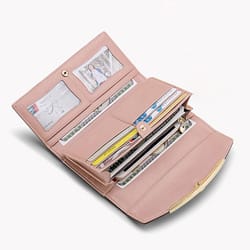 luxury womens leather wallet large capacity purse & multifunctional handbag