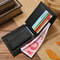 Premium Real Cowhide Mens Wallet Short Black Leather Wallet 1