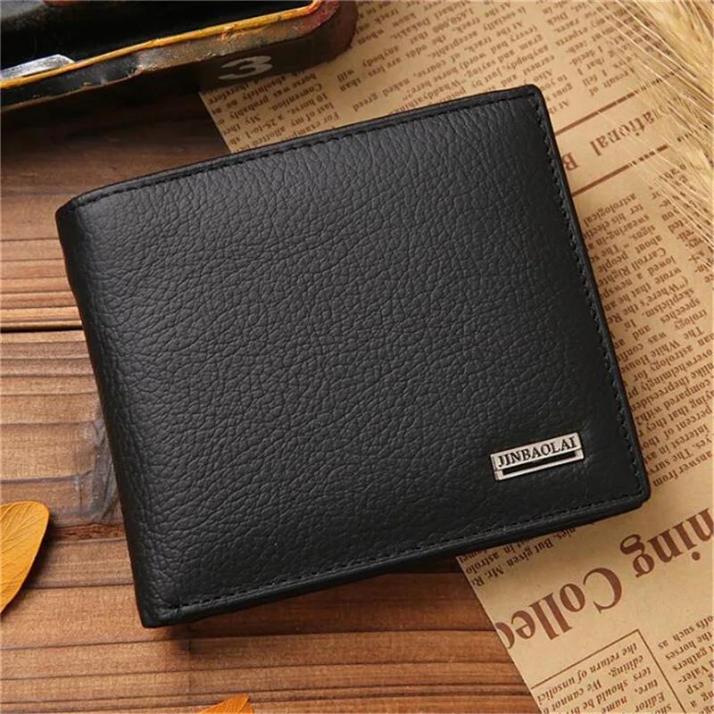 Premium Real Cowhide Mens Wallet Short Black Leather Wallet 3