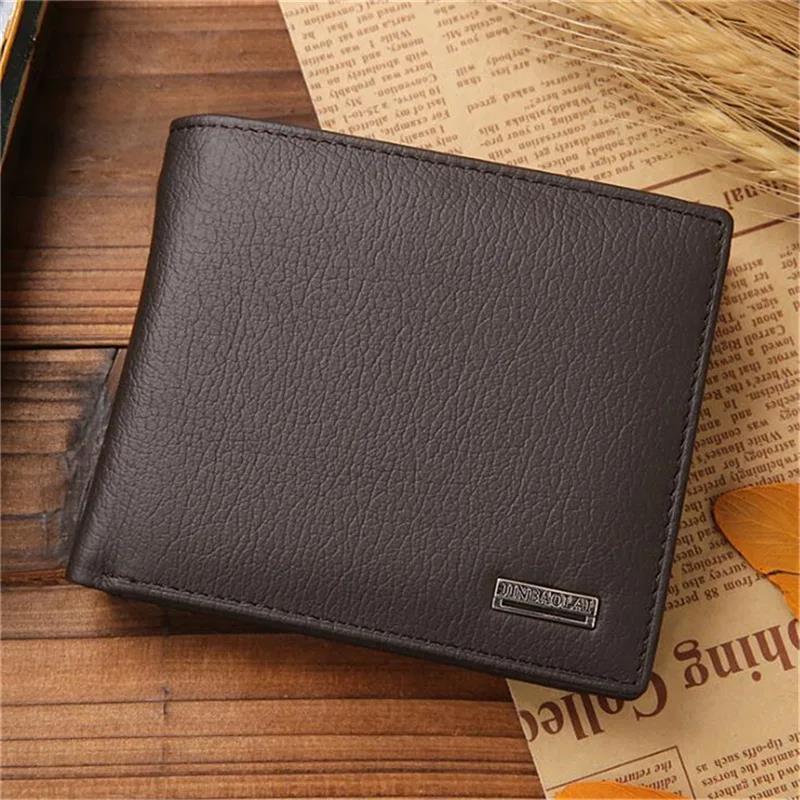 Premium Real Cowhide Mens Wallet Short Black Leather Wallet 4