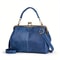 Classic Vintage Crossbody Satchel Retro Kiss Lock Handbag With Top Handle 7