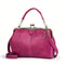 Classic Vintage Crossbody Satchel Retro Kiss Lock Handbag With Top Handle 8