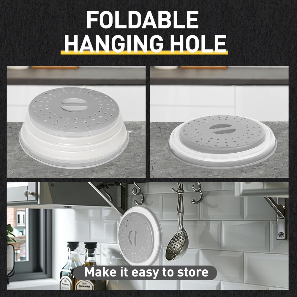 Foldable Microwave Splash Guard Plate & Bowl Cover BPA Free