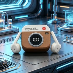 vintagecam pro retro camera bluetooth earbuds with intelligent noise reduction wireless gaming earphones