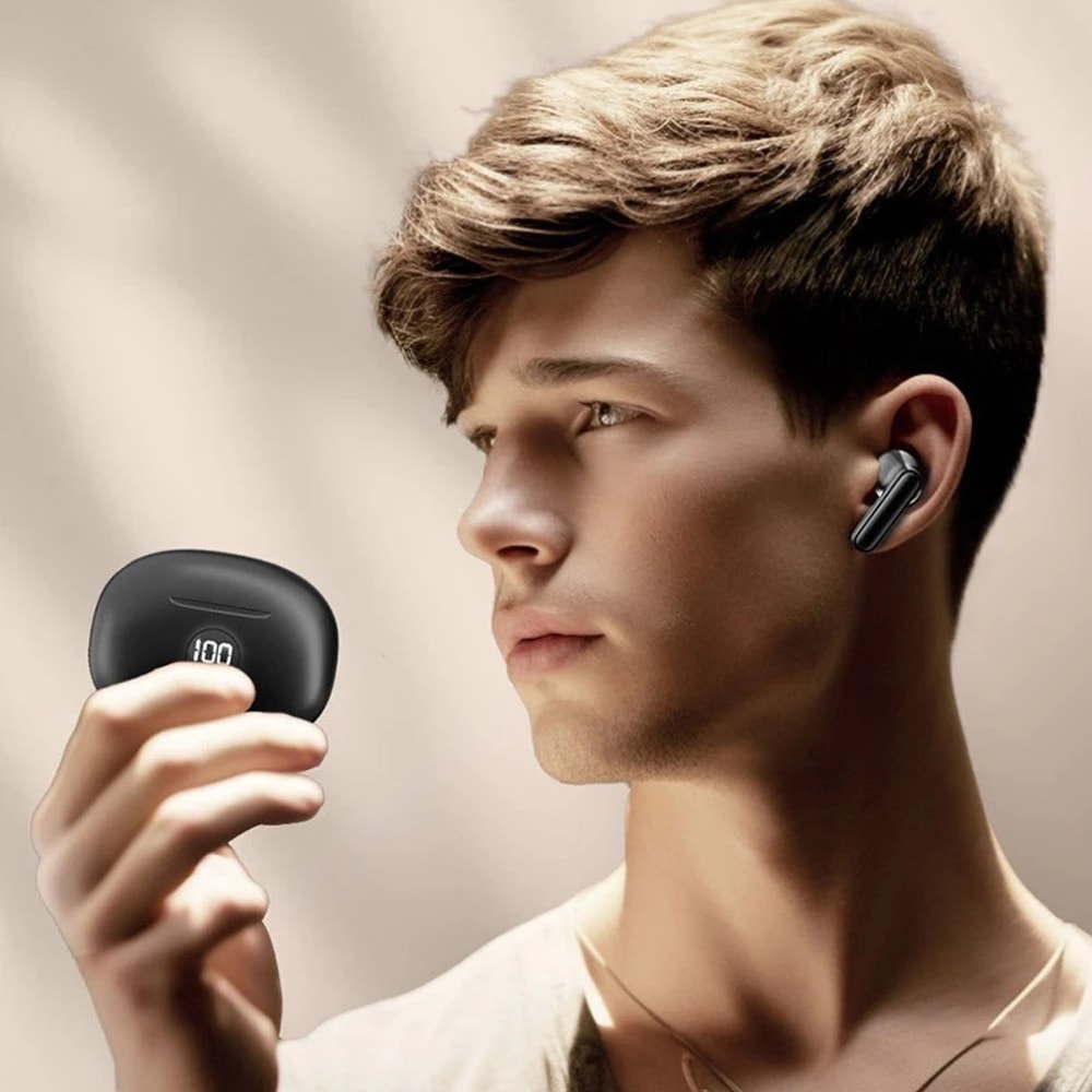 TWS Wireless Earbuds with LED Power Display & Mic Bluetooth Sport Headphones