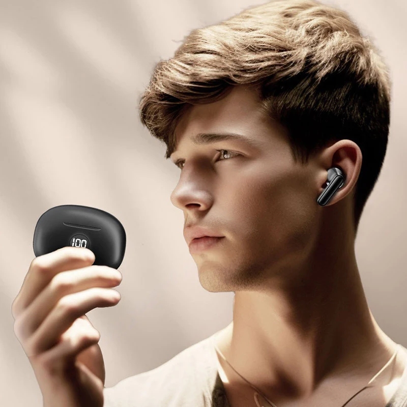 TWS Wireless Earbuds with LED Power Display & Mic Bluetooth Sport Headphones