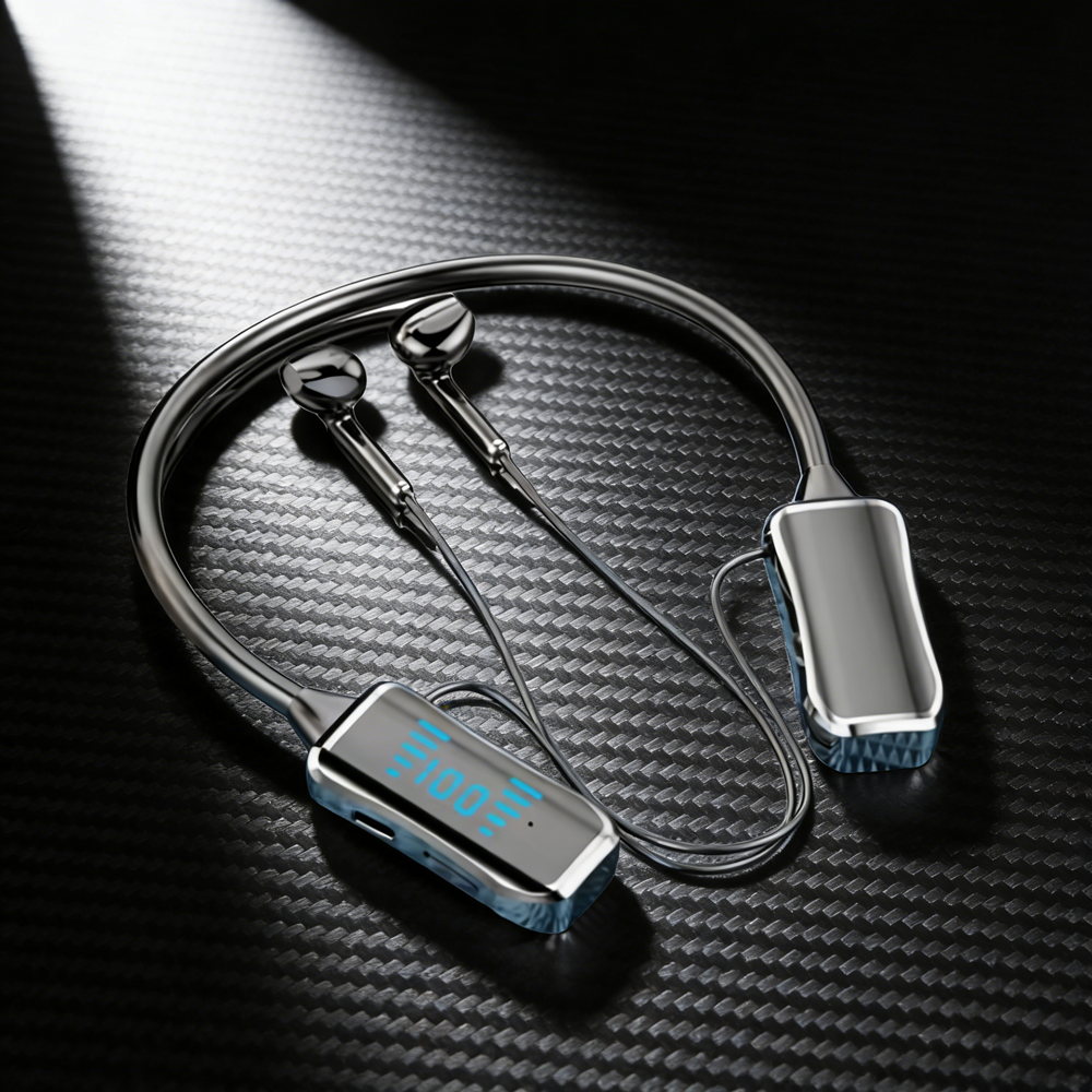 TWS Wireless Earbuds Bluetooth Neckband Headphones with Mic & Noise Cancelling