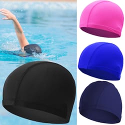 ultra thin comfortable swimming cap for long hair nylon swim cap with ear protection