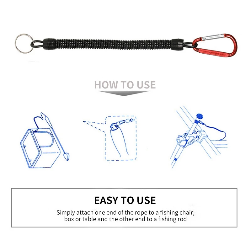 Durable Fishing Carabiner Anti Lost Spring Rope Clip for Outdoor Gear & Mountaineering