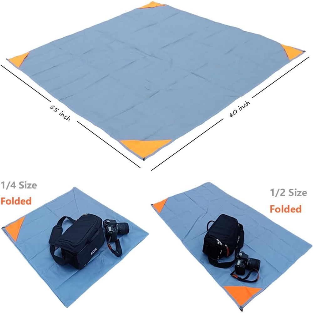 Lightweight Portable Picnic Blanket Foldable & Compact Water Resistant Washable Quick Dry Beach Mat for Outdoor