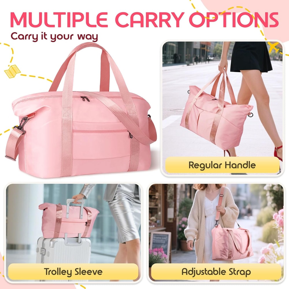 Premium Waterproof Travel Duffel Bag with Trolley Sleeve Spacious Carry On Weekender Bag