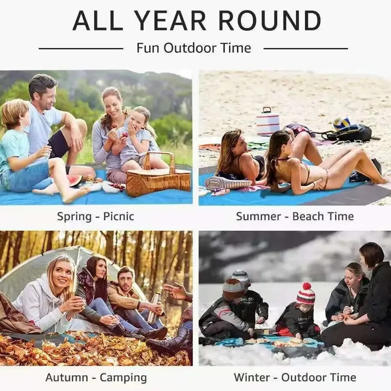 Sandproof Waterproof Beach Blanket Lightweight Picnic & Travel Mat