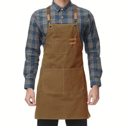 durable canvas kitchen apron with tool pockets for men & women