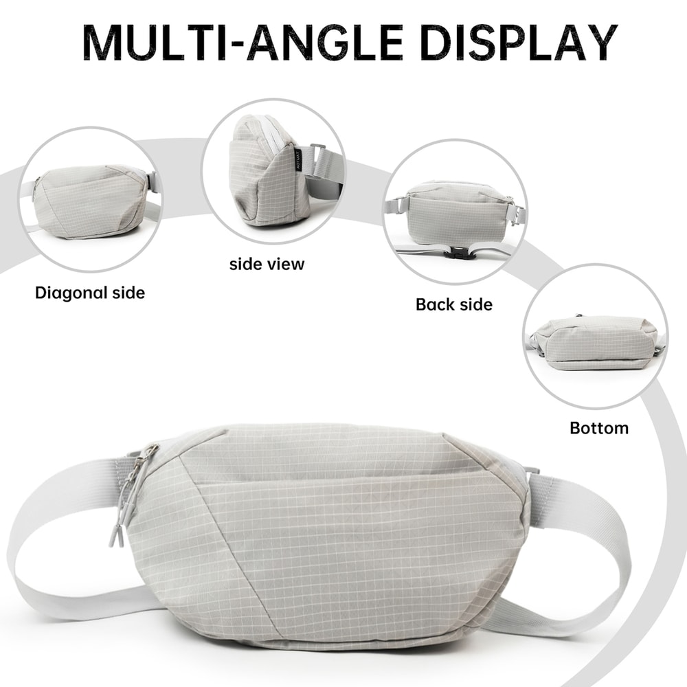 Premium Plaid Mini Chest Bag Lightweight Nylon Phone Shoulder Bag for Travel & Commuting