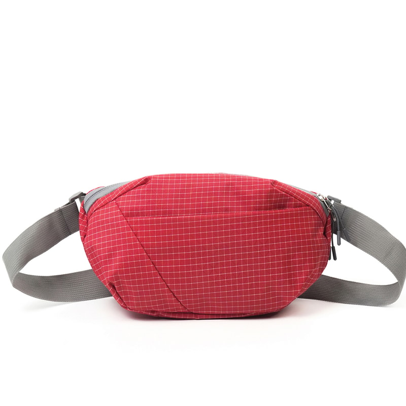 Premium Plaid Mini Chest Bag Lightweight Nylon Phone Shoulder Bag for Travel & Commuting