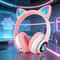 Cute Cat Wireless Headphones with RGB Lights and Noise Cancelling Mic