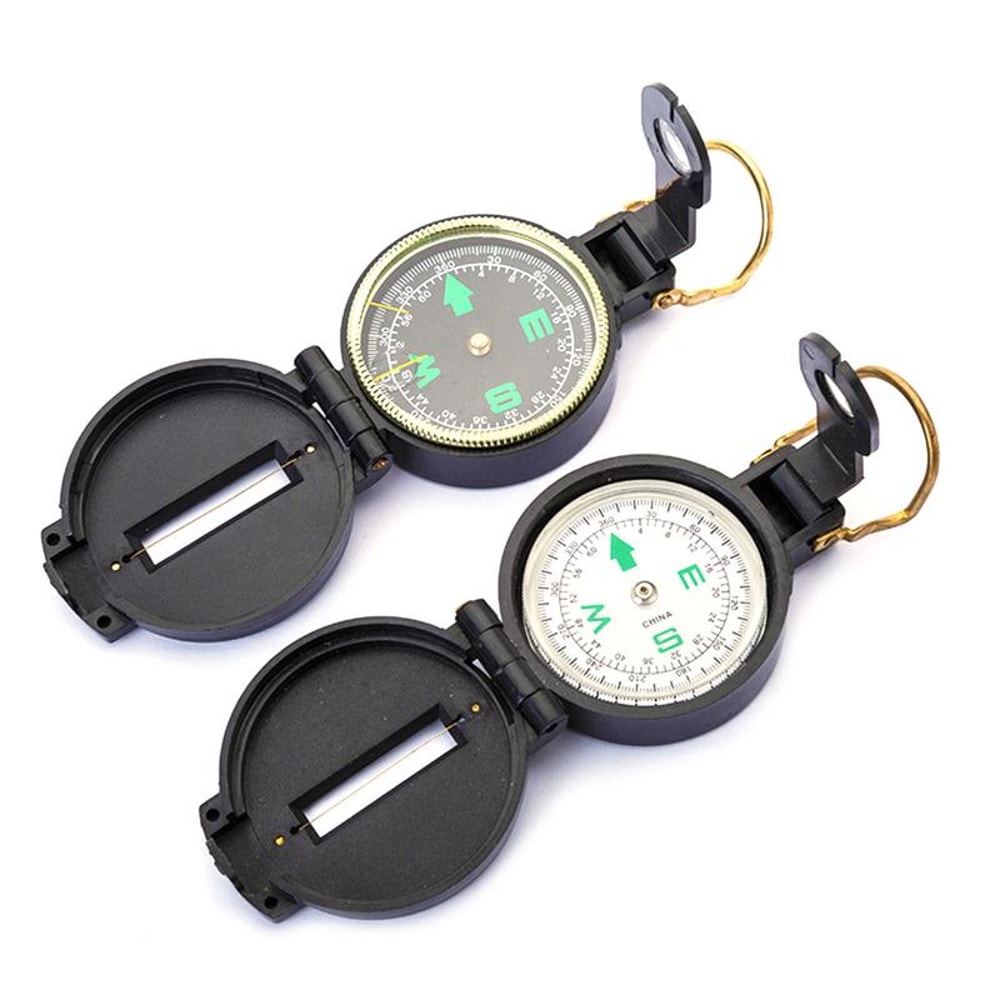 Portable Multifunction Outdoor Compass with Folding Lens