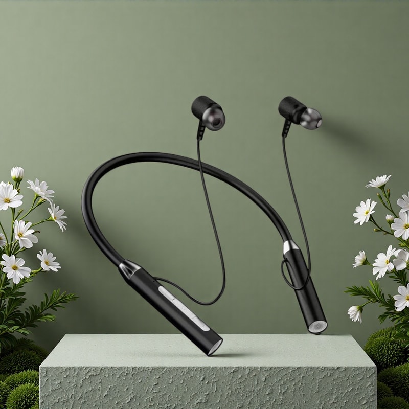 Wireless Bluetooth Neckband Earphones With Magnetic Design 0