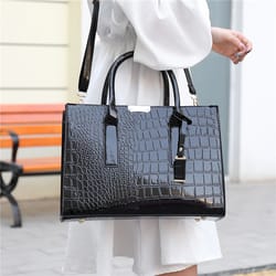 luxury patent leather women messenger bag crocodile crossbody handbag for ladies