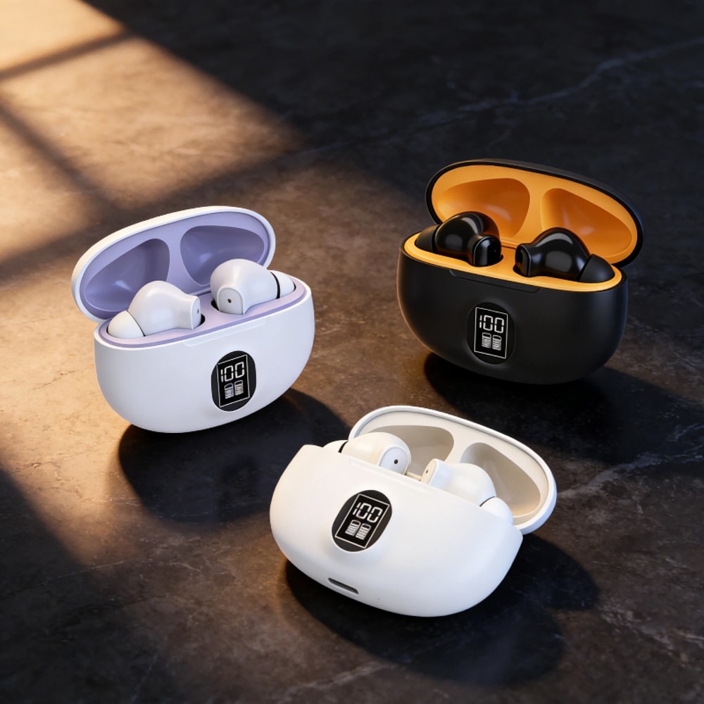TWS Wireless Bluetooth Gaming Headphones with Noise Reduction & Bass