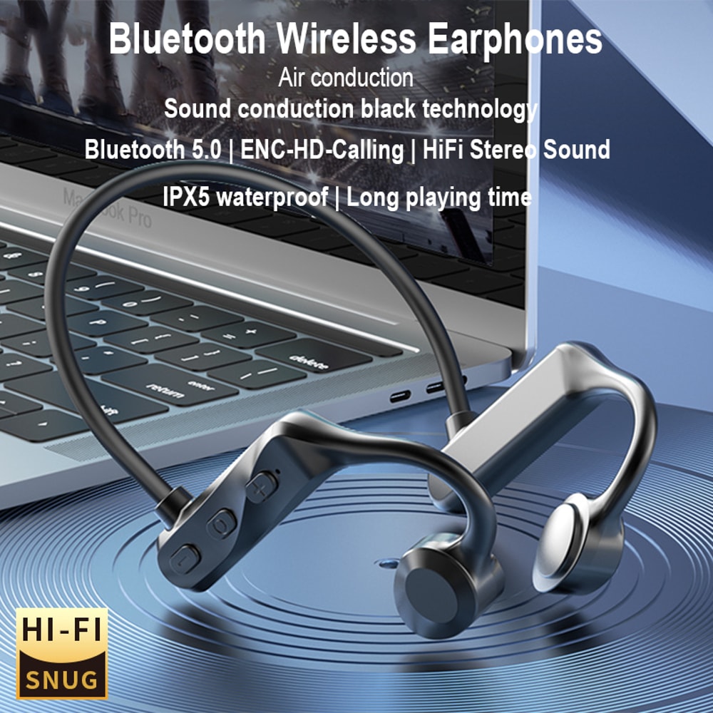 Wireless Bone Conduction Headphones HiFi Stereo Bluetooth Earphones for Sports & Outdoor