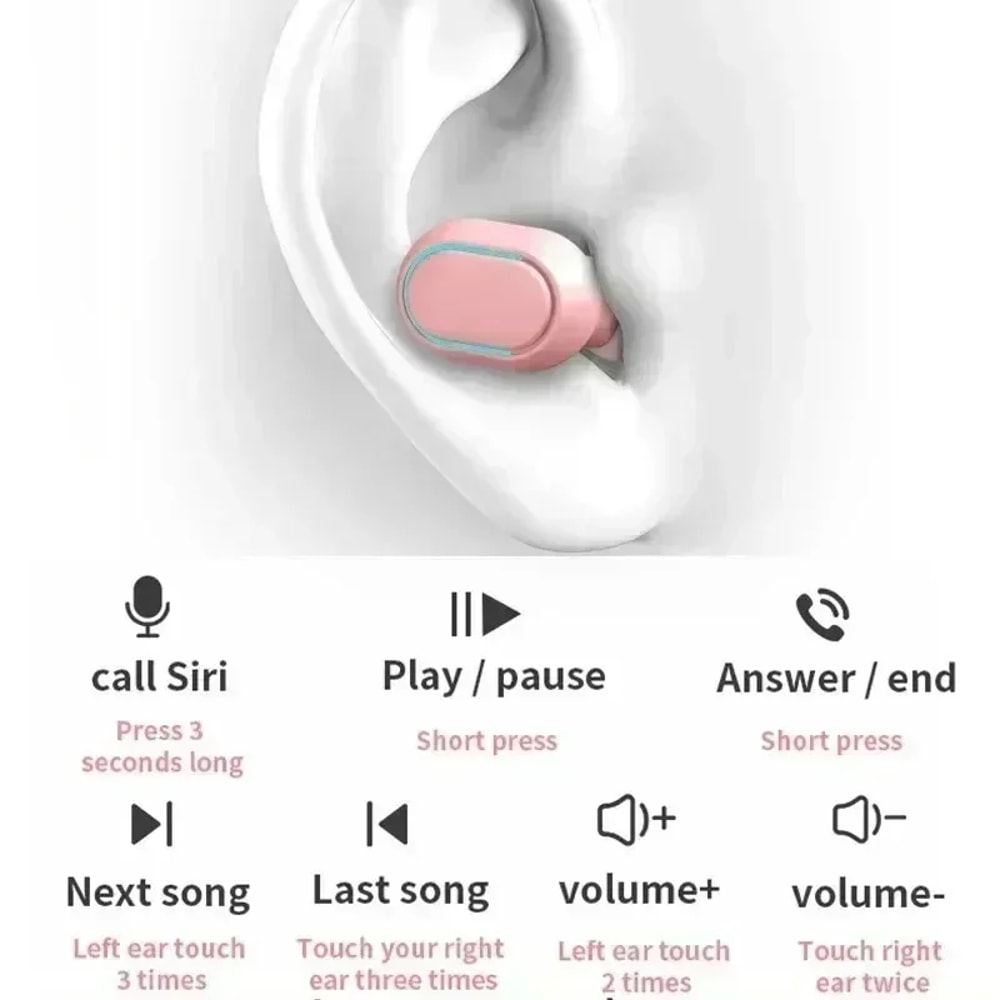 Wireless Bluetooth Earbuds with Mic & LED Display TWS Headphones