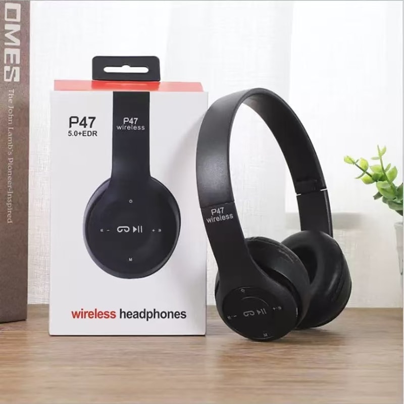 Premium Foldable Bluetooth Headphones Wireless Over Ear Headset with Mic & Volume Control