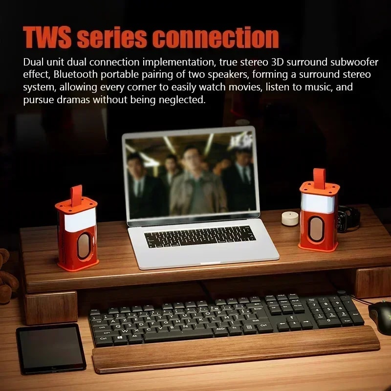 Transparent Mech Bluetooth Speaker With RGB Breathing Light And TWS Stereo Pairing 1
