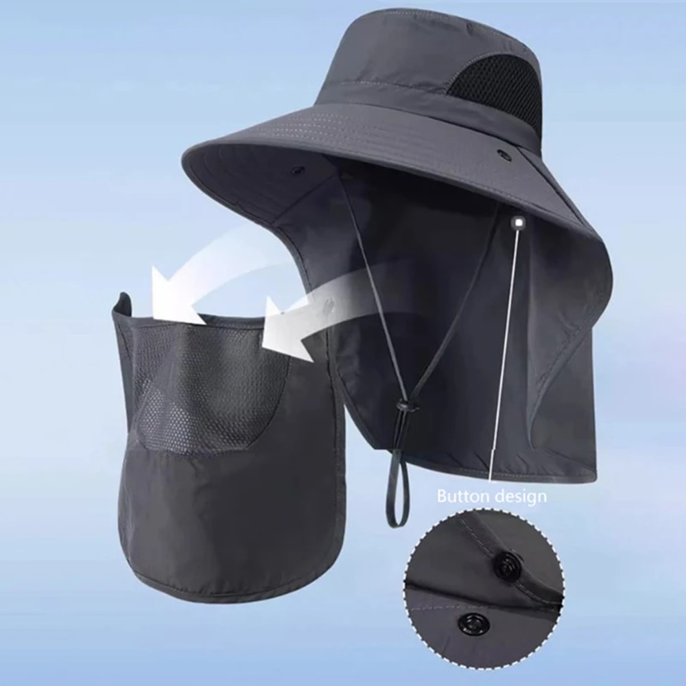 UV Protection Sun Hat With Neck Flap For Fishing Hiking And Outdoor Wear 2