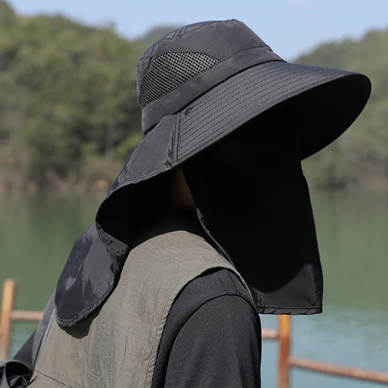 UV Protection Sun Hat With Neck Flap For Fishing Hiking And Outdoor Wear 4