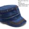 Flat Top Military Cap Washed Denim Duckbill Sun Hat For Large Head Fit 2