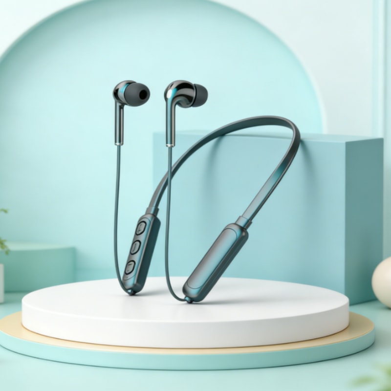 Neck Hanging Bluetooth Earphones with Mic Wireless Stereo Headset