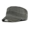 Washed Cotton Military Cap for Men Women Vintage Flat Top Hat