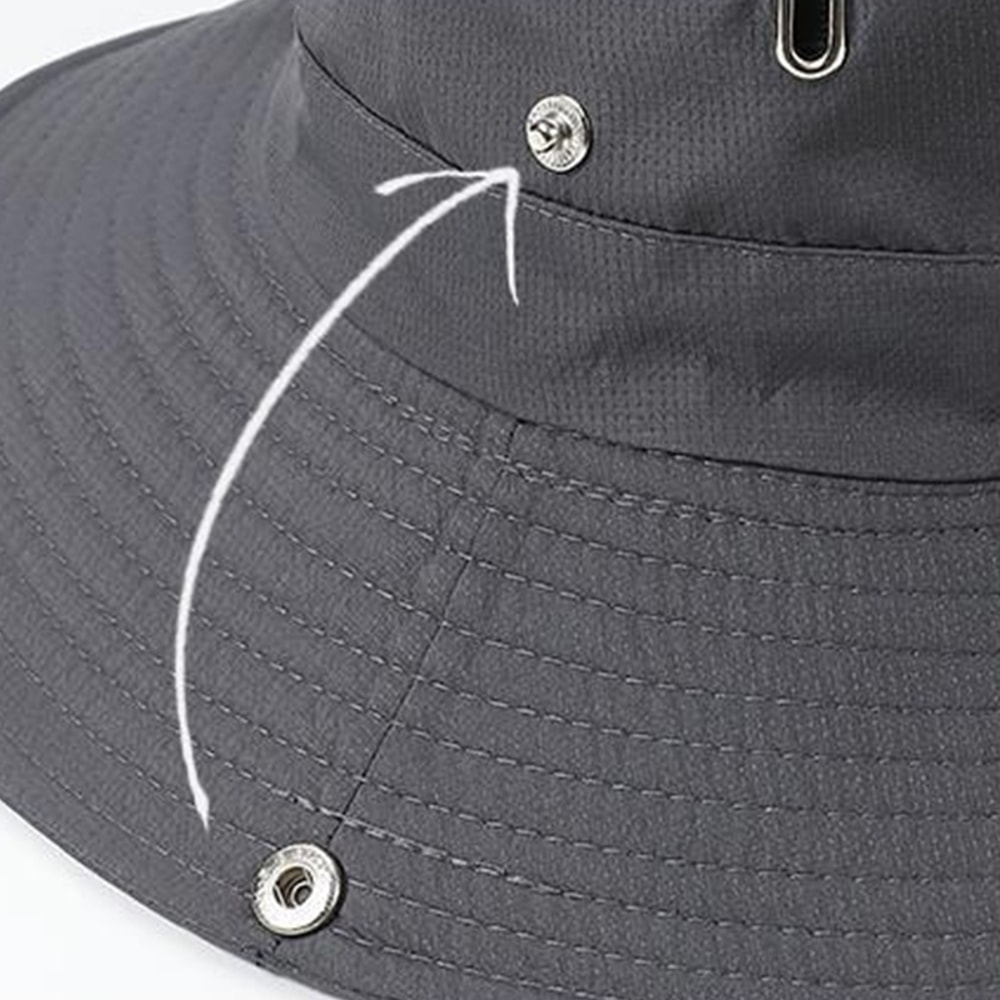 Wide Brim UV Protection Sun Hat with Breathable Mesh and Chin Strap