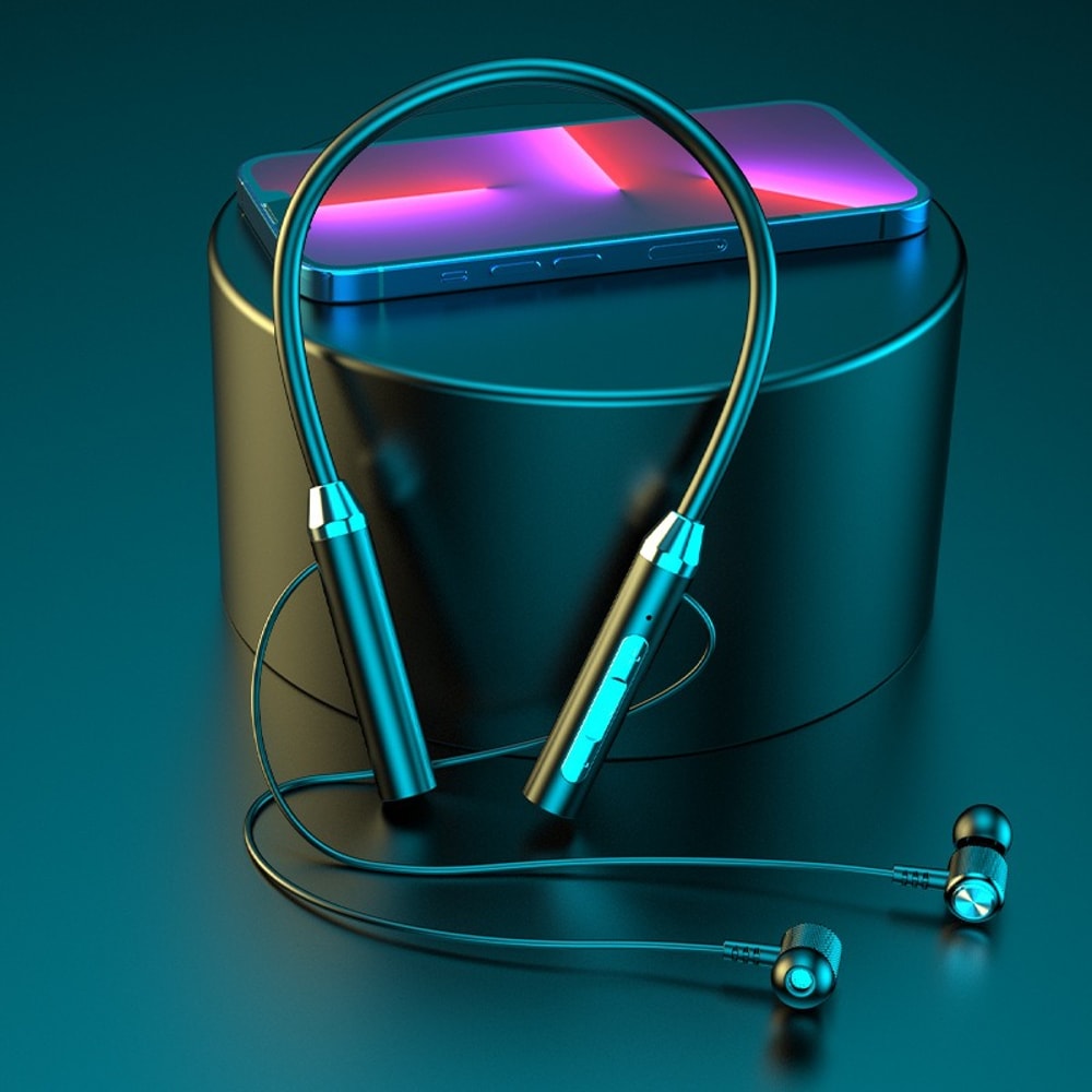 Universal Wireless Neckband Headphones With Magnetic Earbuds And Built In Mic 0