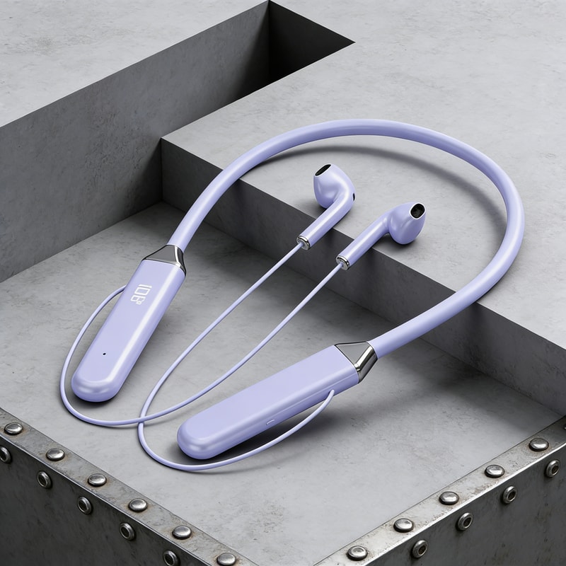 Wireless Neckband Earphones With Bluetooth And LED Power Display 0
